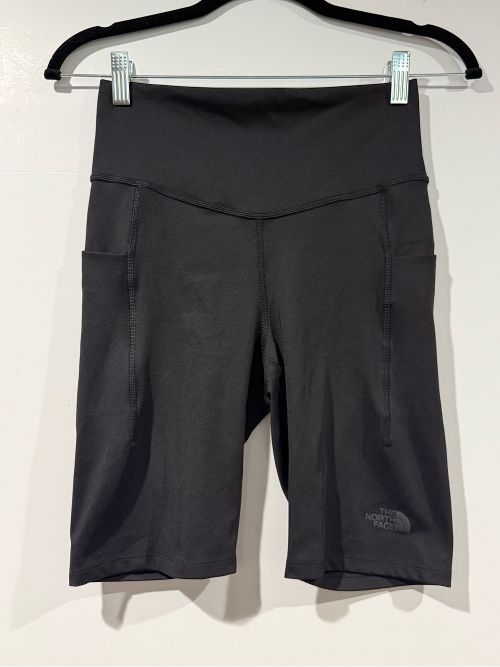 The North Face Black High-Rise Bike Shorts with Side Pockets